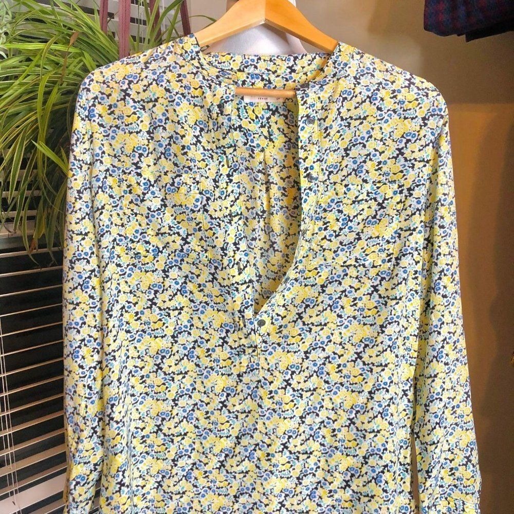 Equipment Femme Floral Print‎ Long Sleeve Blouse Top Petite Small